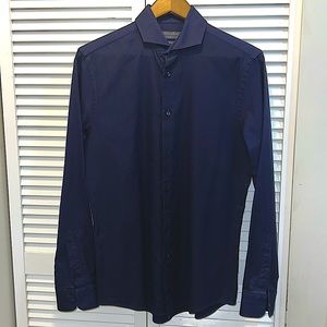 Dress shirt - dark blue - wide collar